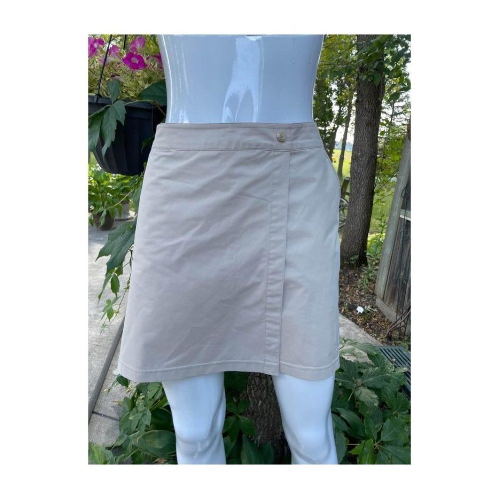 Avia Cargo Wrap Skirt Activewear Beige Golf Tennis Sz L